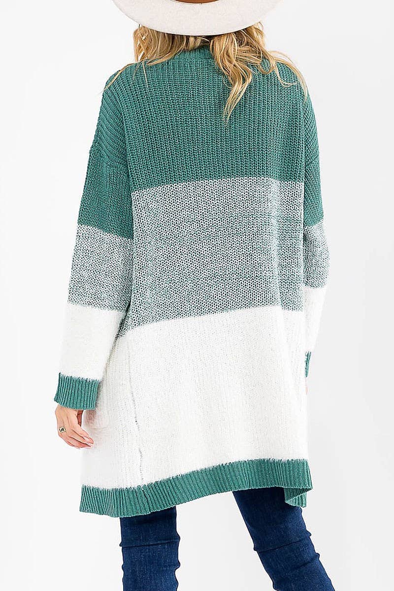 Timeless Hunter Color Block Cardigan