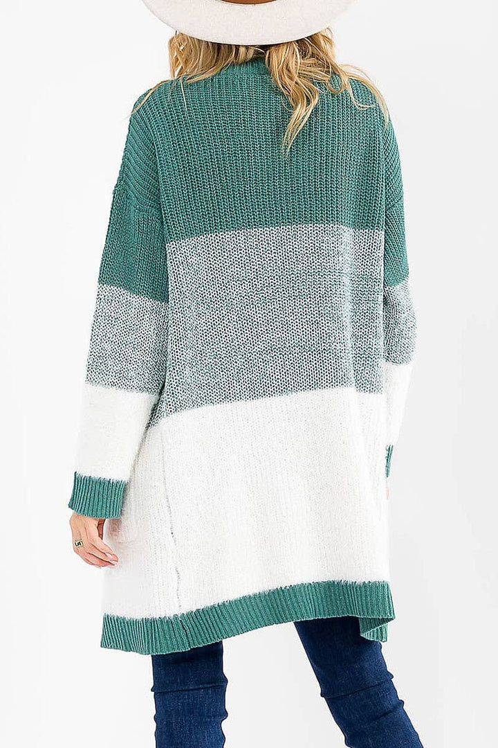 Timeless Hunter Color Block Cardigan
