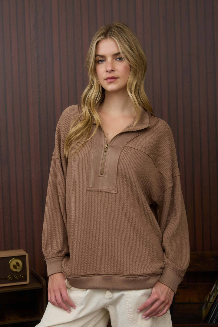 Mocha Ridge Half Zip Top