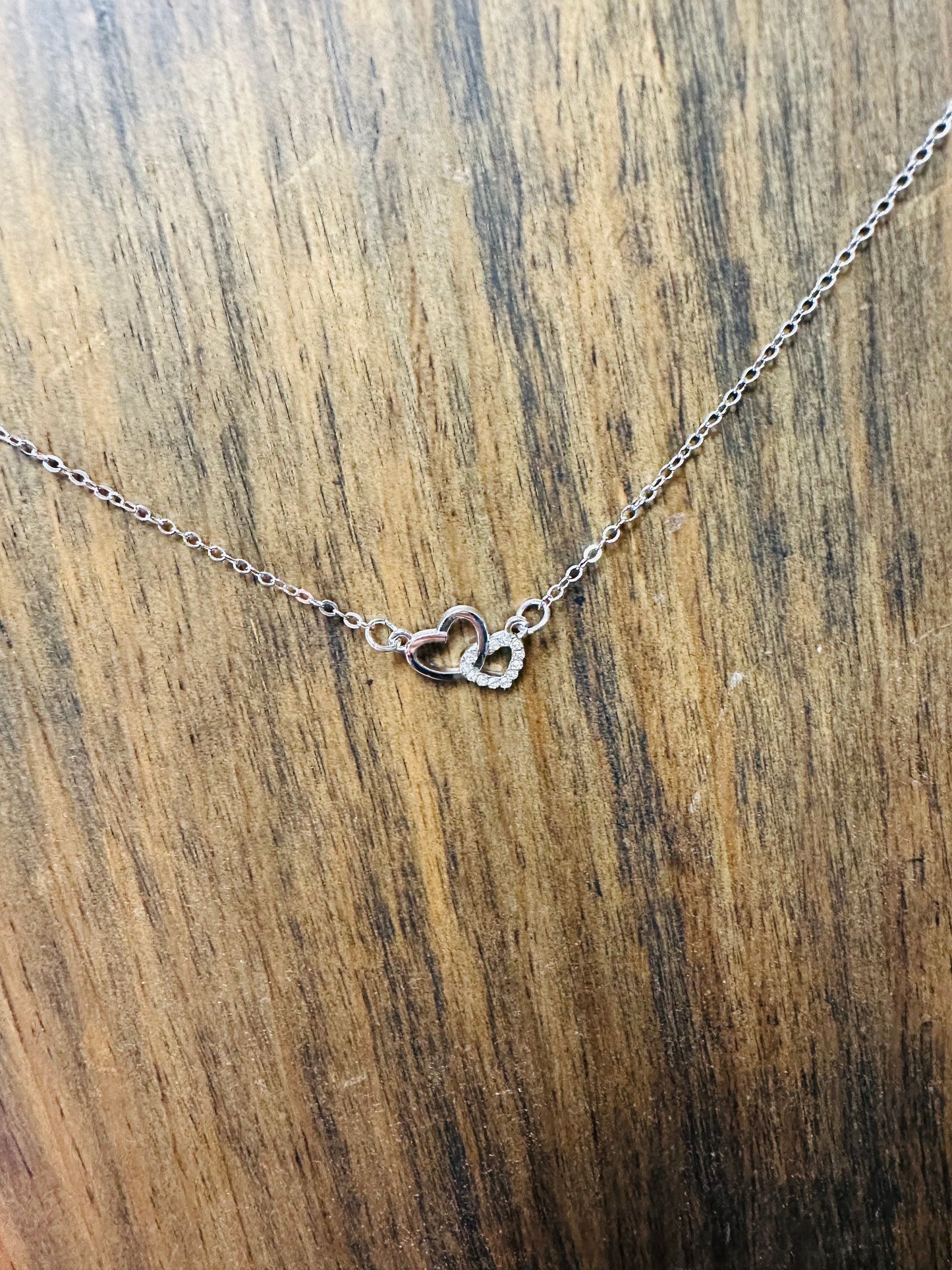 Silver Double Heart Necklace