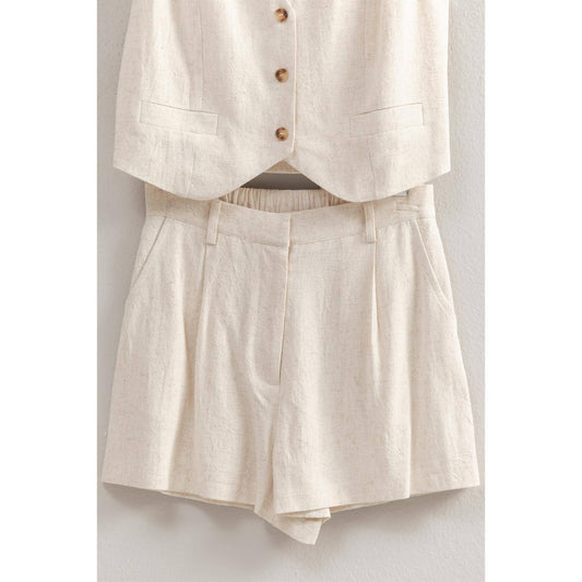 Rayon Linen Shorts: OATMEAL