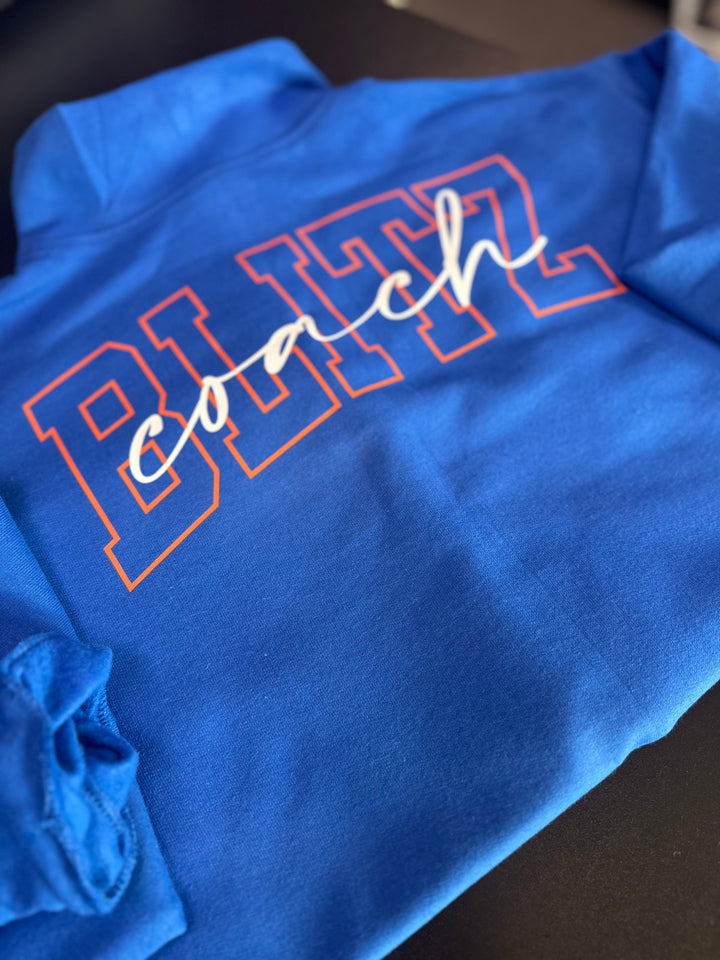 1/4 ZIP HOLLOW BACK WITH CURSIVE CENTER- CUSTOM
