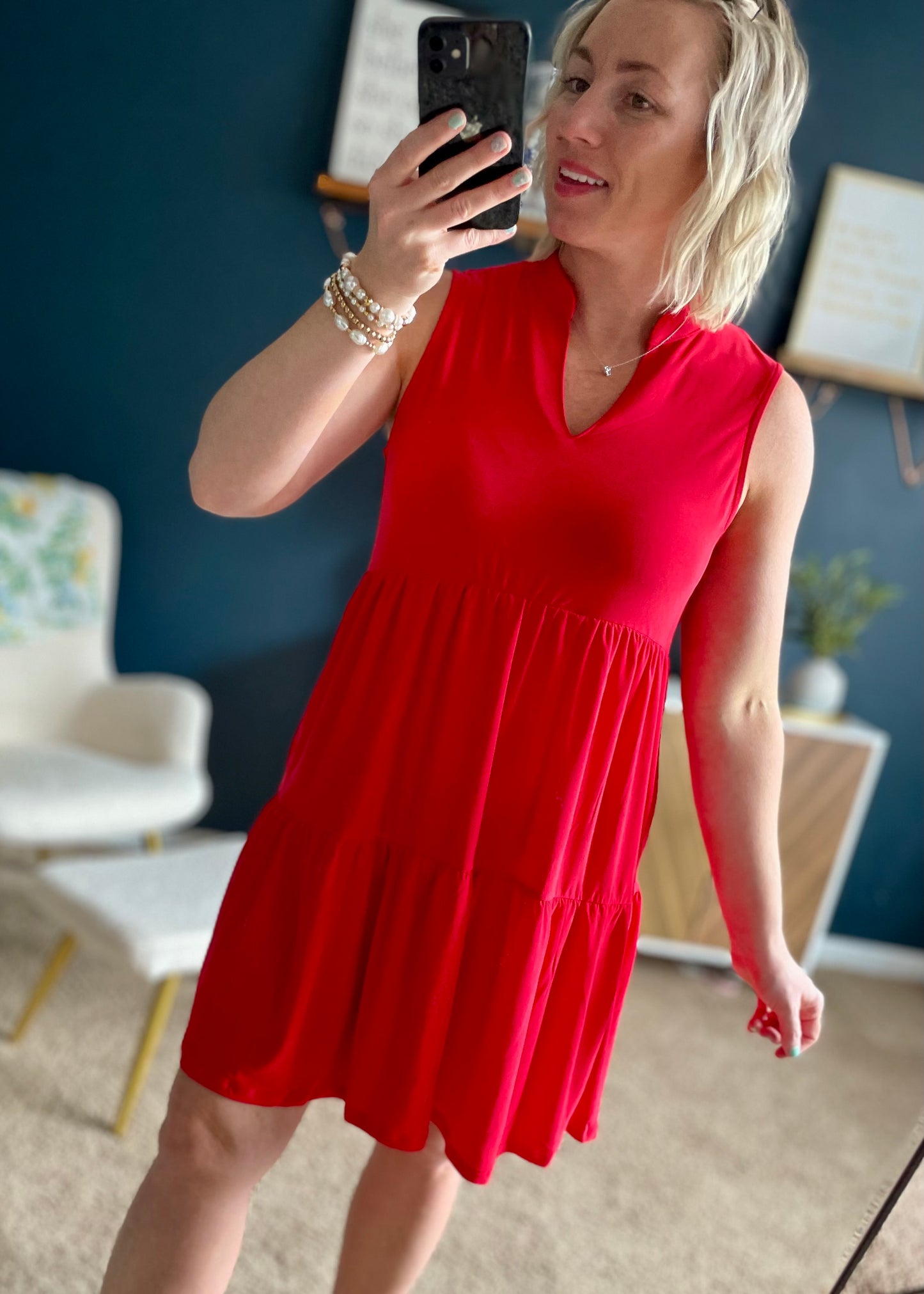 Red Tiered Dress
