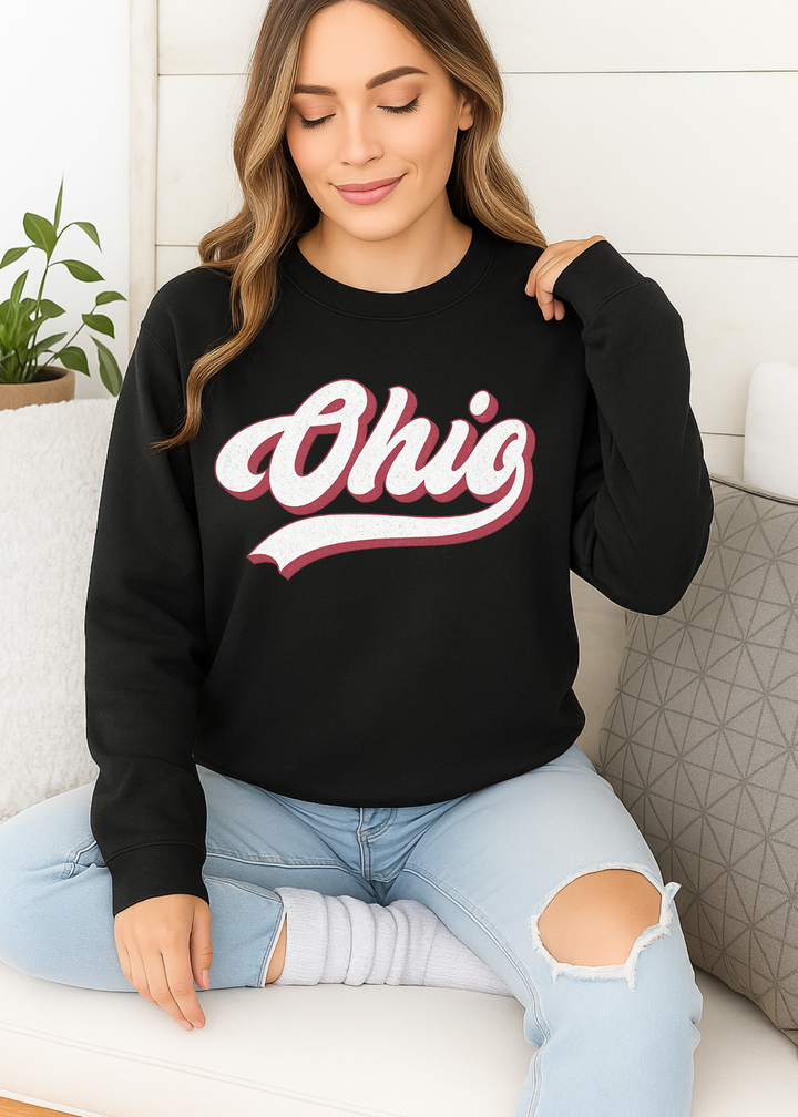 OHIO WHITE SWOOSH GRAPHIC TEE OR SWEATSHIRT