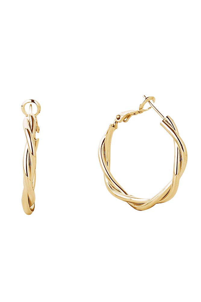 14K Metal Omega Closure Hoop: Gold / 4cm