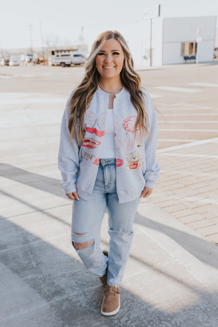 Pre-Order - Valentine Sweatshirt Cardigan