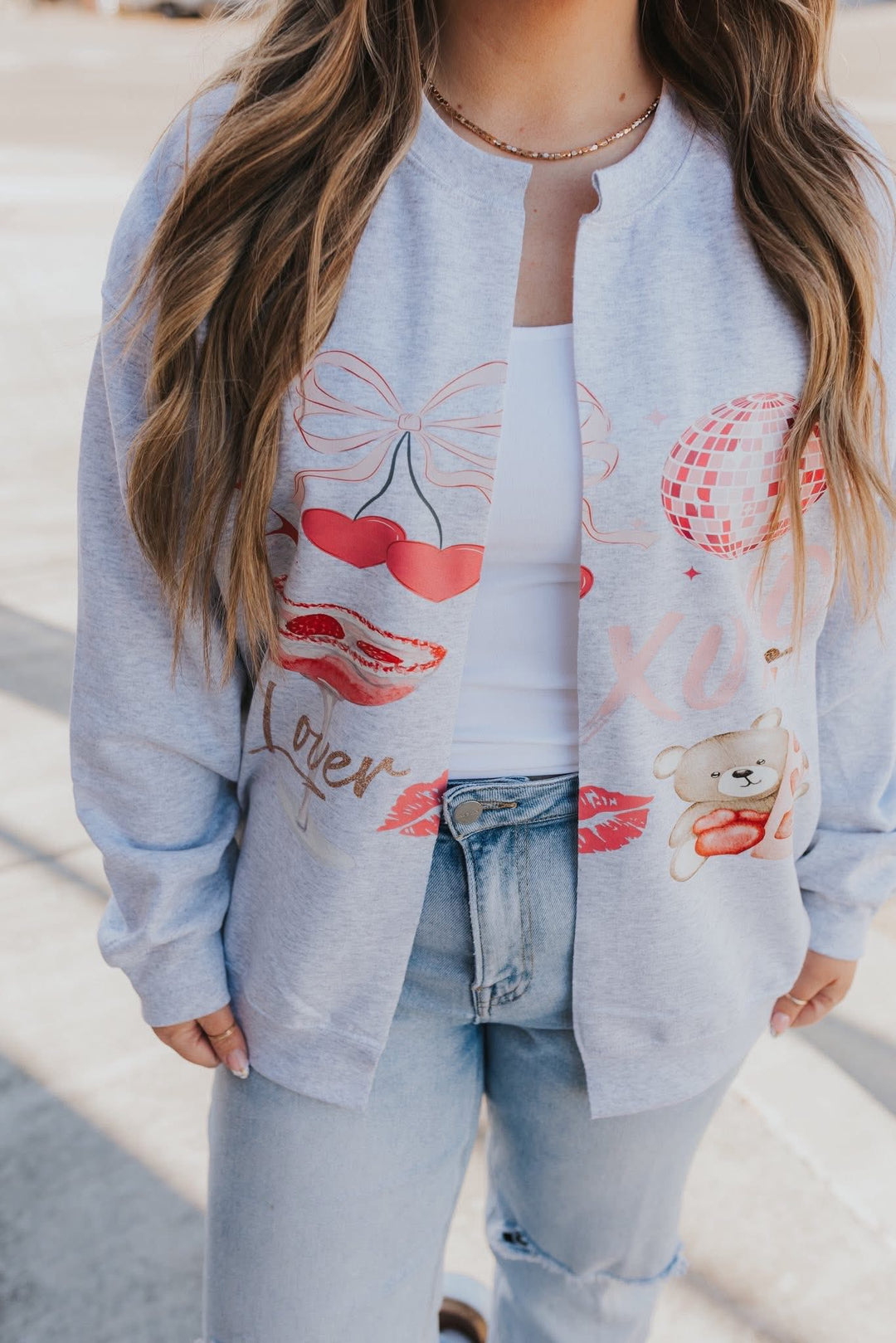 Pre-Order - Valentine Sweatshirt Cardigan