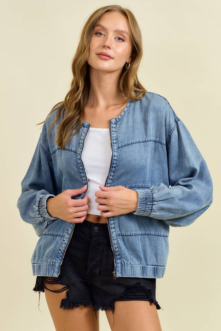 Blue Horizon Bomber Jacket