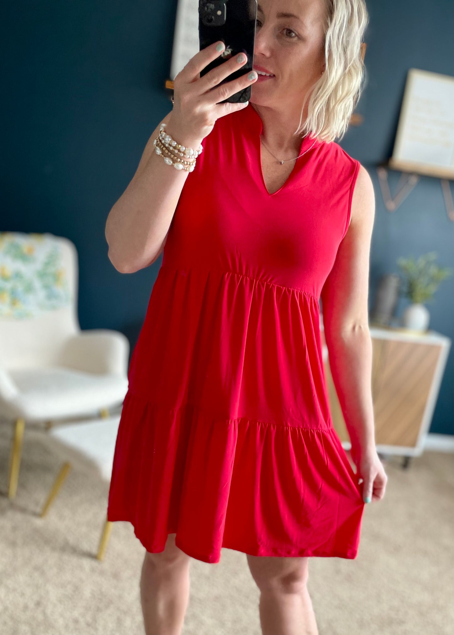 Red Tiered Dress