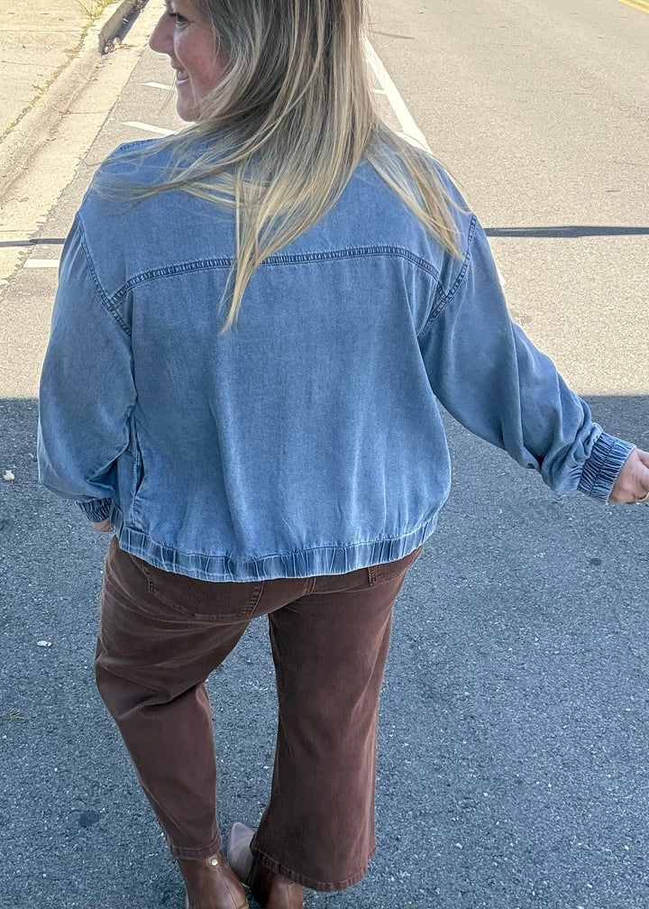 Blue Horizon Bomber Jacket