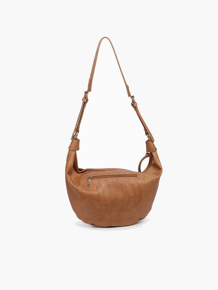 M2742 Leigh Distressed Hobo Bag: CARAMEL