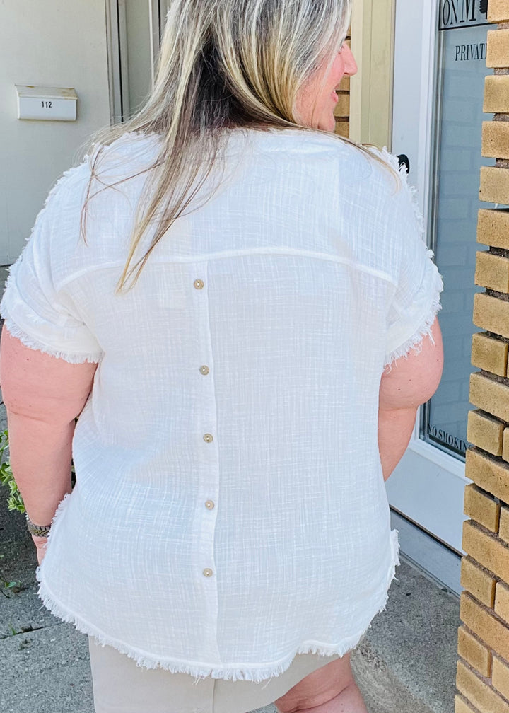 ✨PREORDER ✨  Frayed Gauze Top