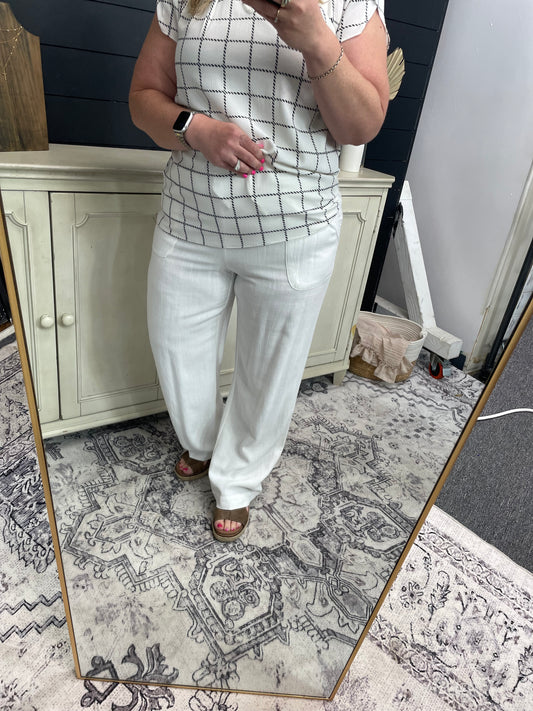 Linen White Pants