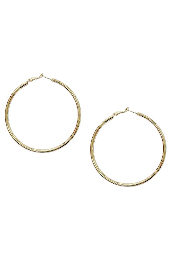 14K Gold Dipped Omega Closure Hoop: White Gold / 4cm