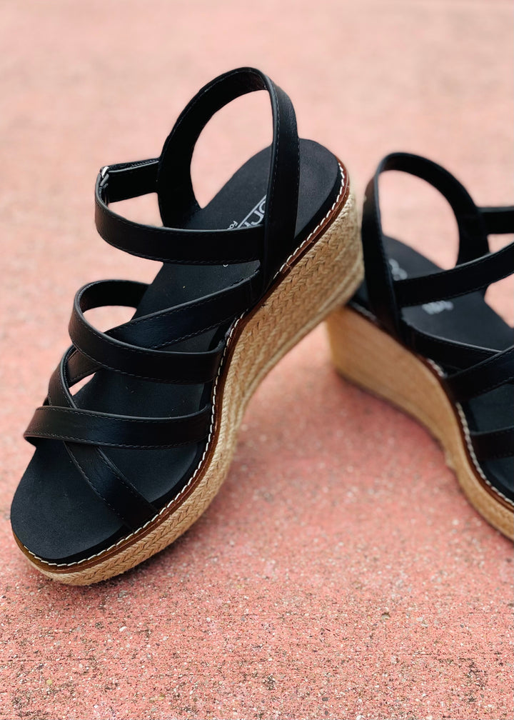 "All Nighter" Jute Wedge Heel Sandal with Straps