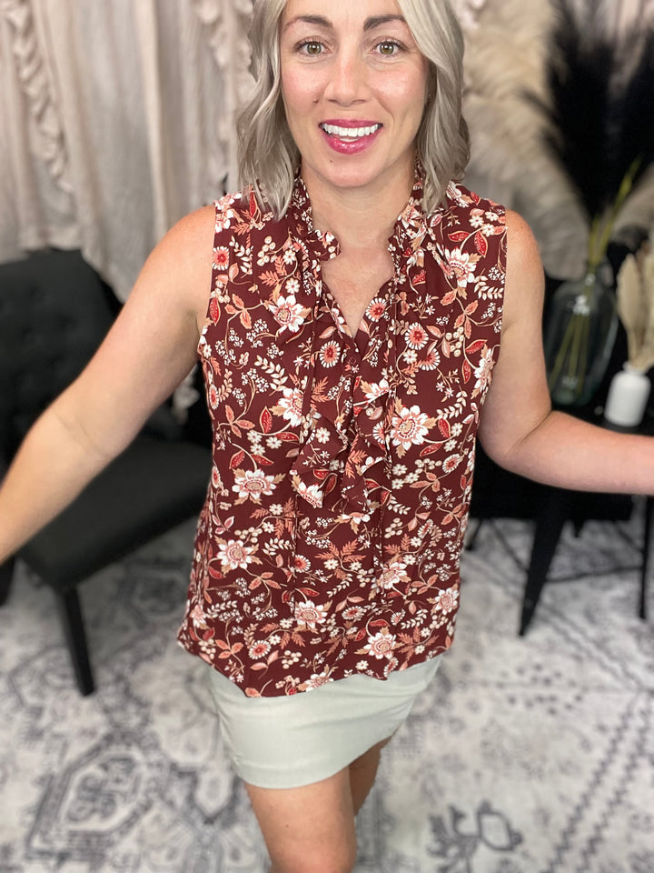 Wine Whimsy Crepe Top