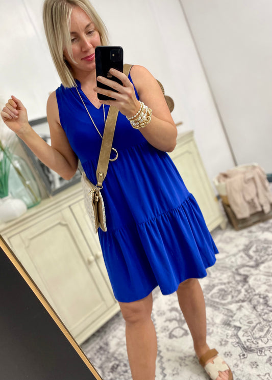 Royal Blue Tiered Dress