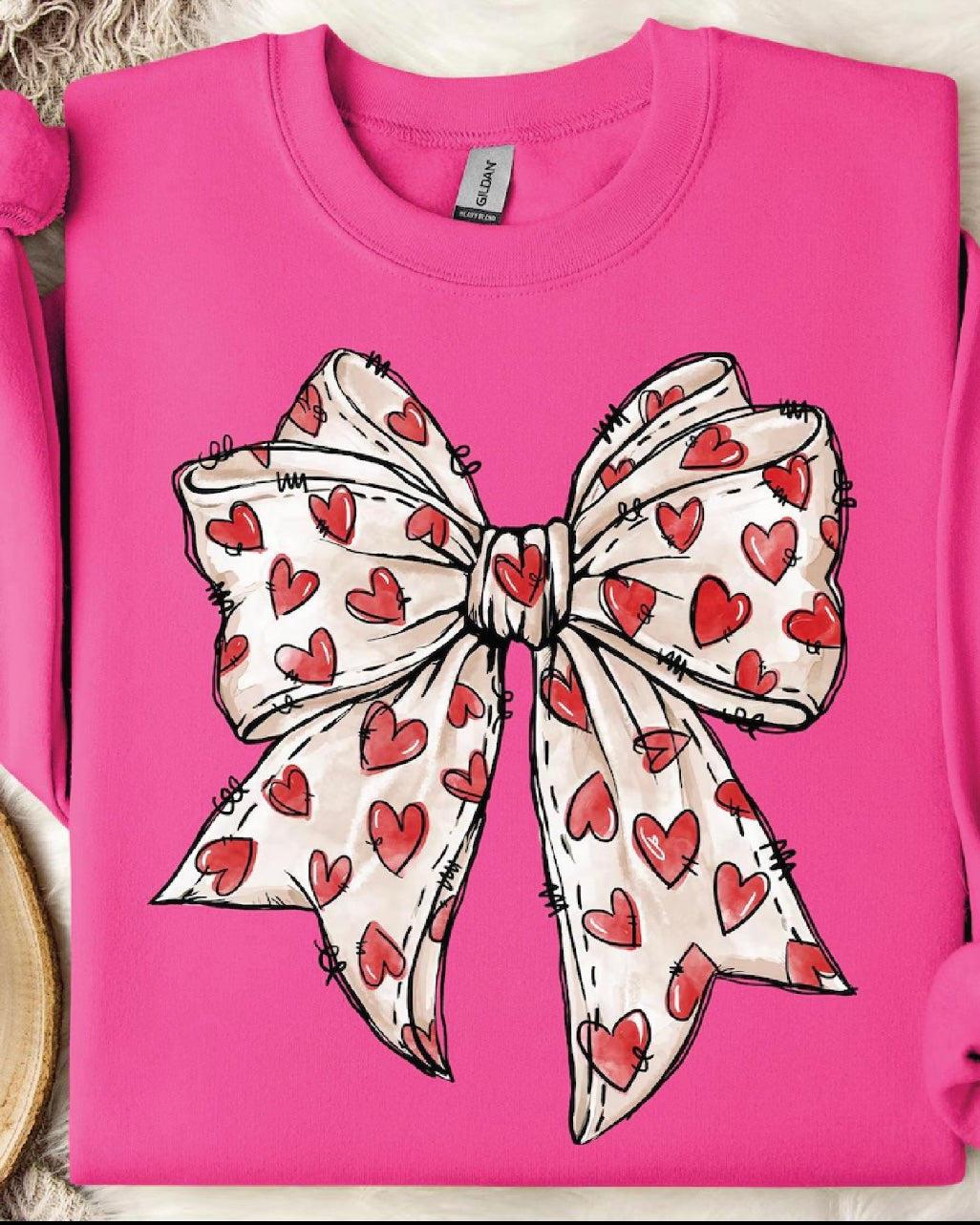 Valentine Bow Graphic Tee or Sweatshirt