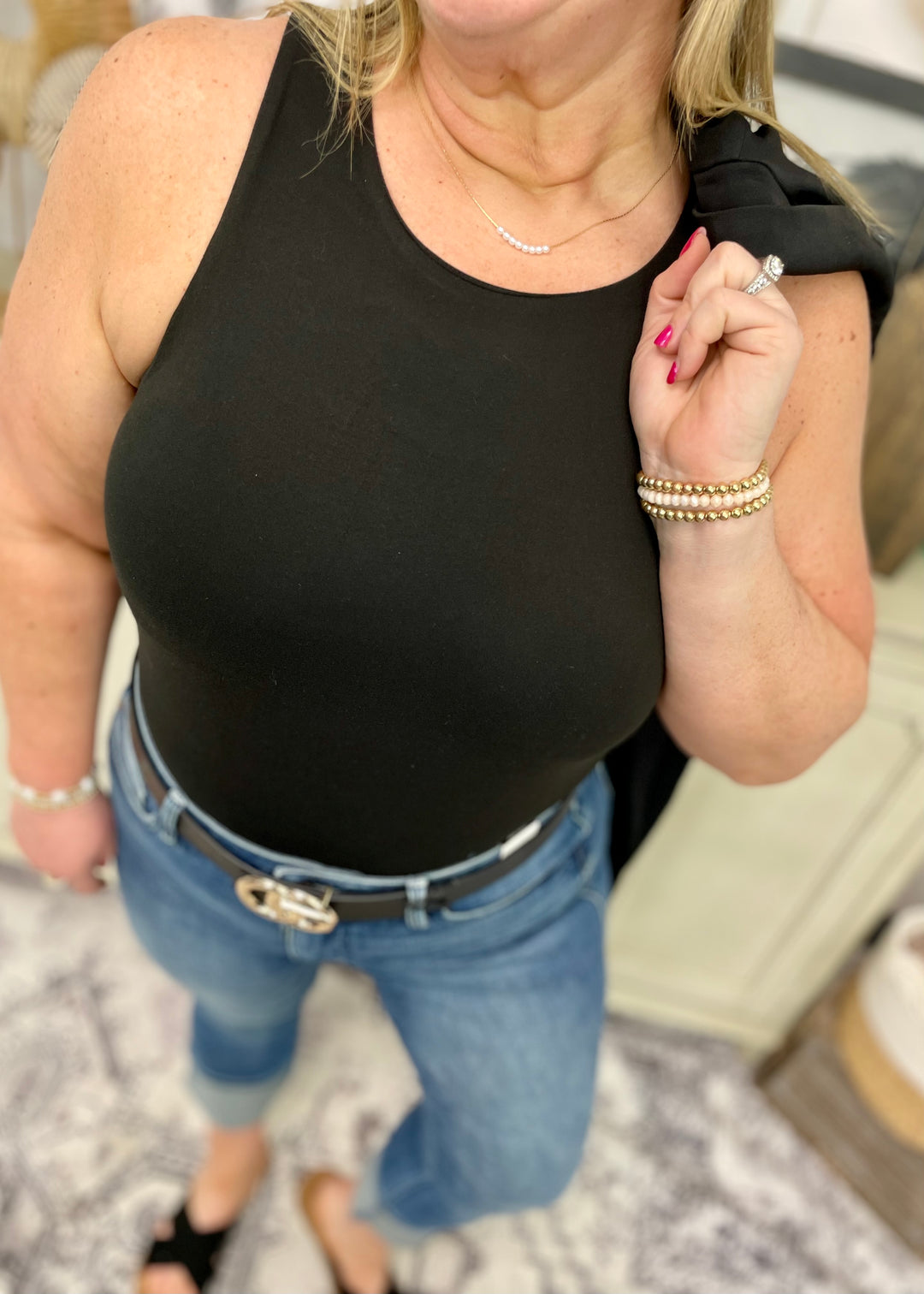 Black Padded Buttery Soft Bodysuit