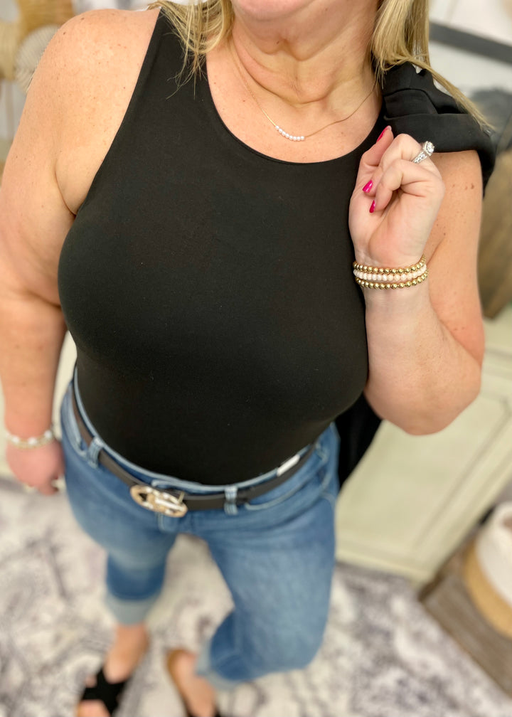 Black Padded Buttery Soft Bodysuit