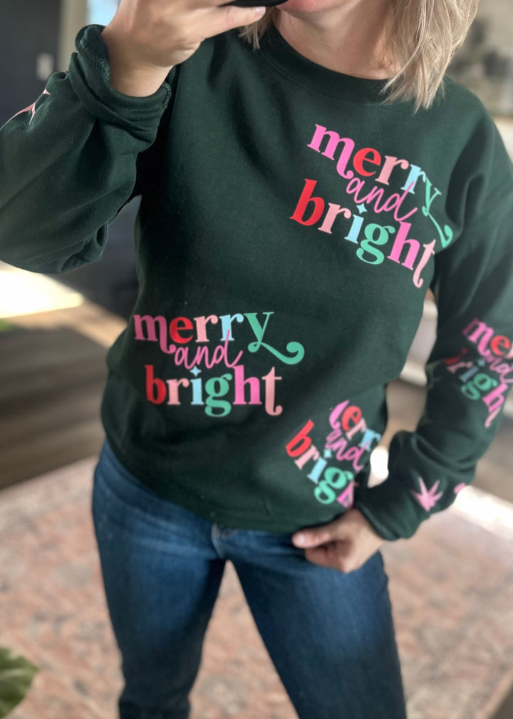 MERRY & BRIGHT ALL OVER CREWNECK