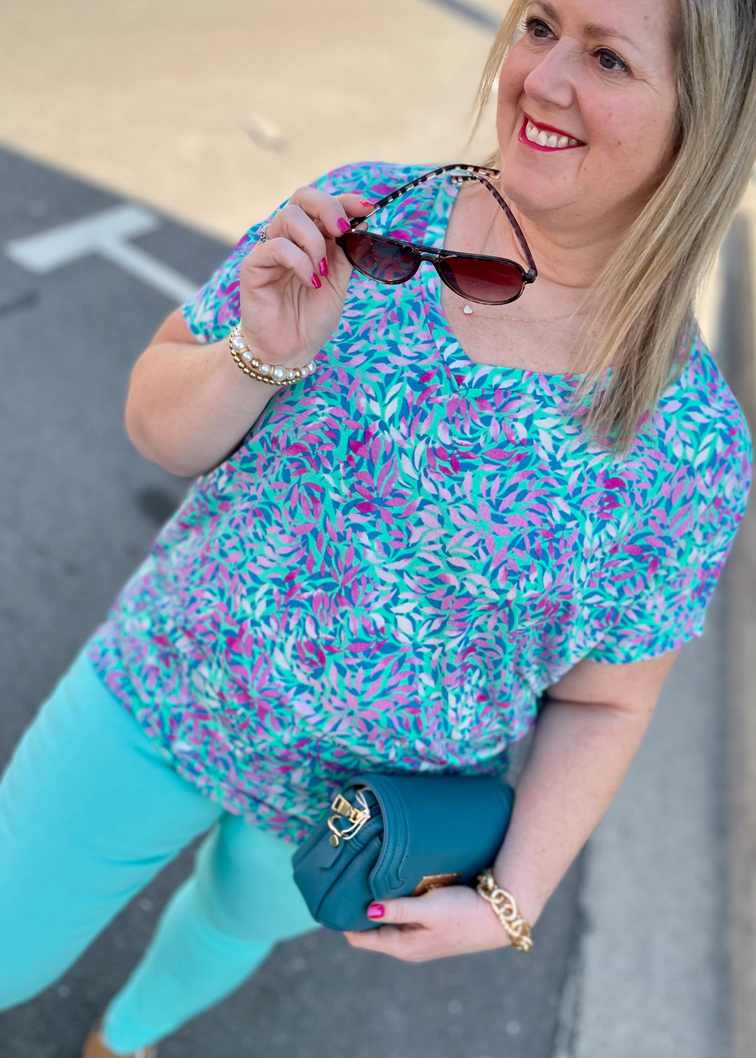 OCEAN BLUE: Casablanca Detailed Snap Crossbody
