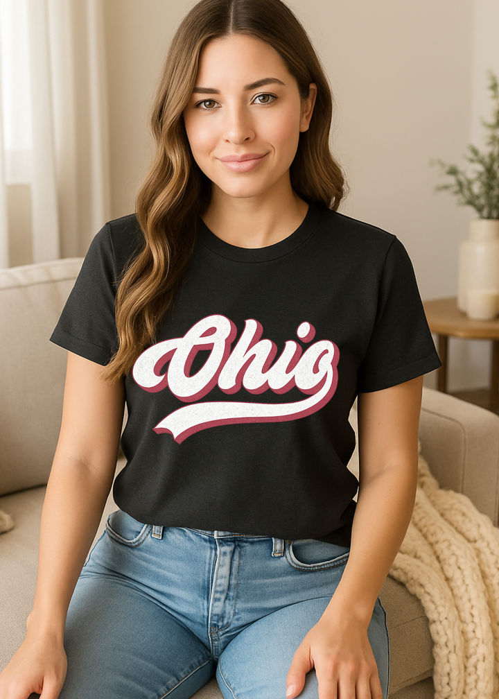 OHIO WHITE SWOOSH GRAPHIC TEE OR SWEATSHIRT