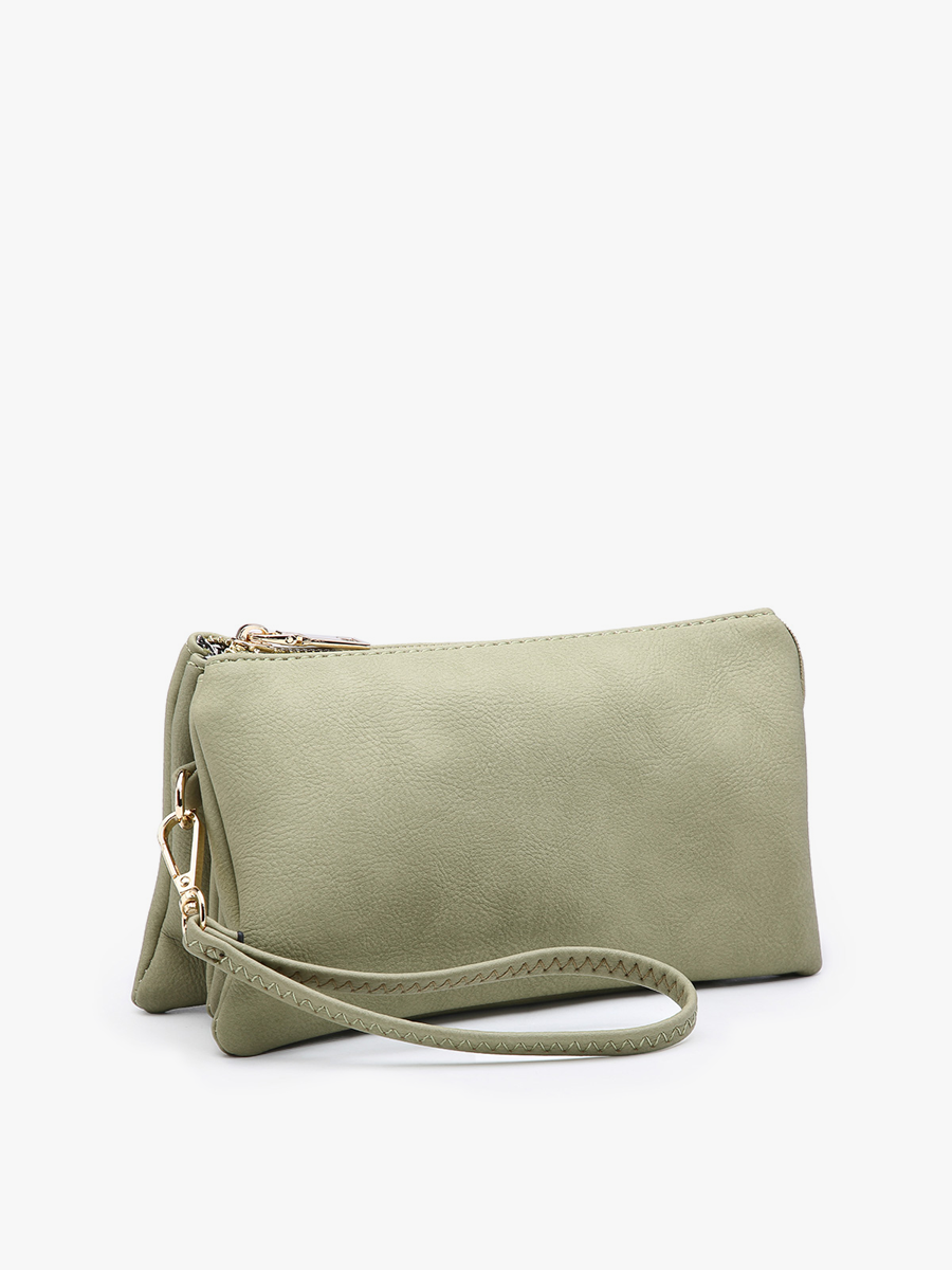 M013 Riley Monogrammable 3 Compartment Crossbody/Wristlet: Jam