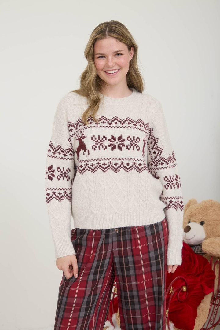 Ivory Reindeer Ridge Sweater