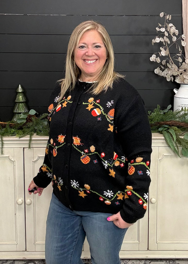 Festive Holiday Button Up Cardigan