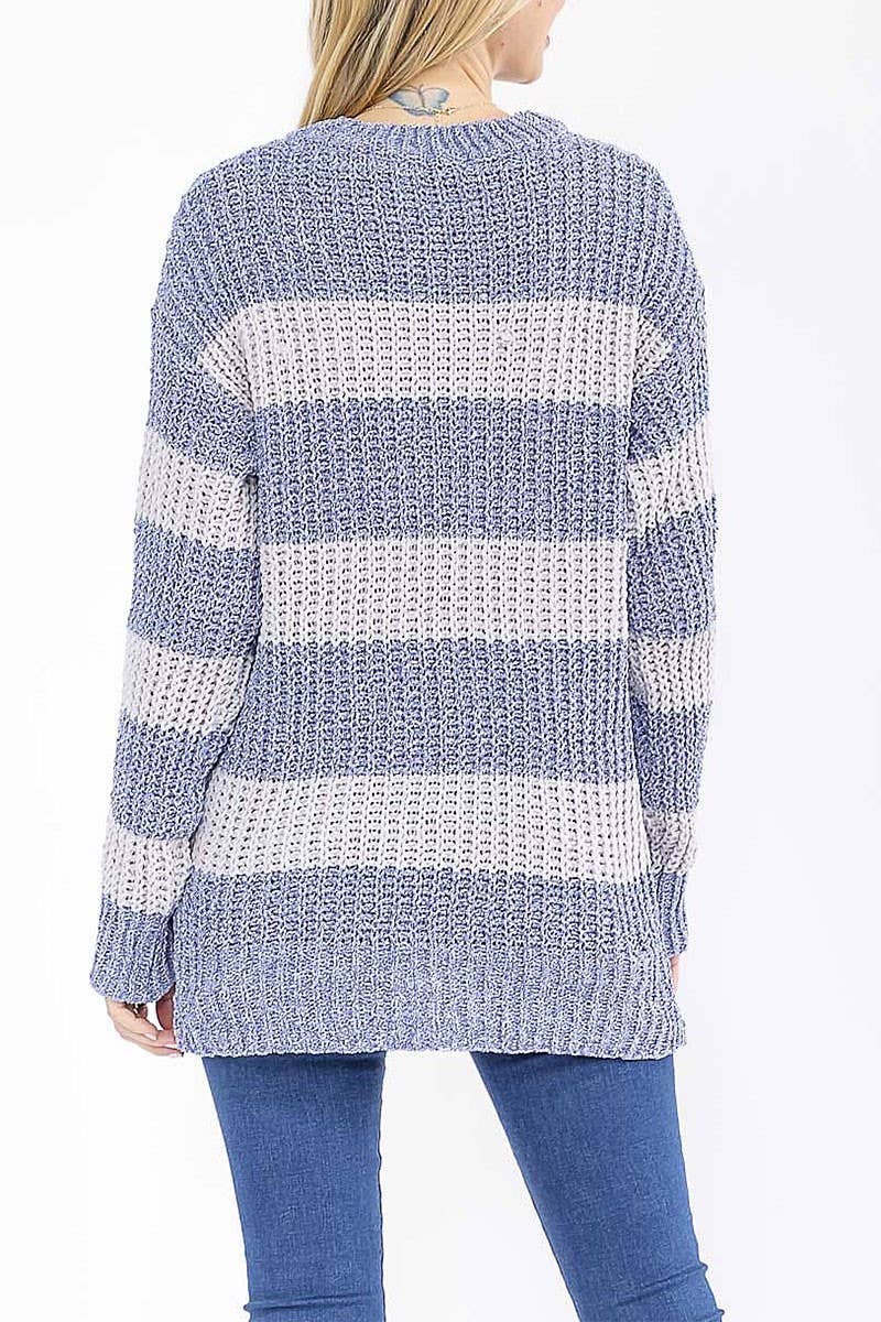 Navy Modern Coast Color Block Sweater
