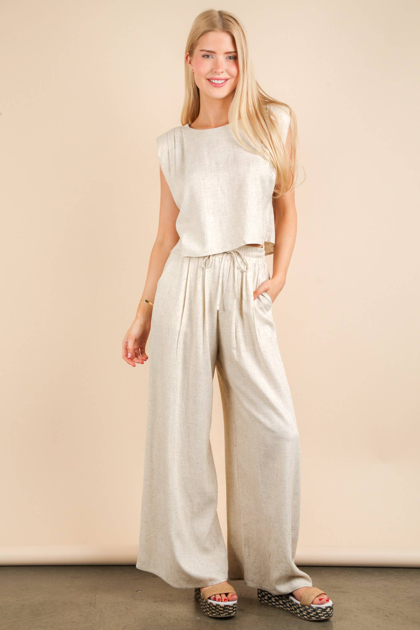 Solid Woven Top: Olive