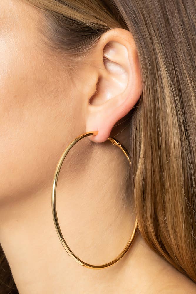 14K Gold Dipped Omega Closure Hoop: Gold / 4cm