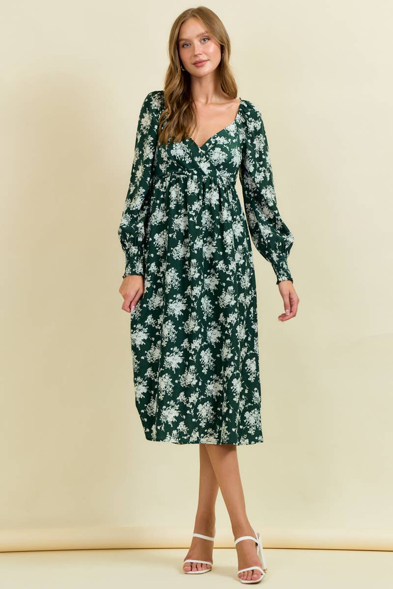 Dark Green Meadow Muse Midi Dress