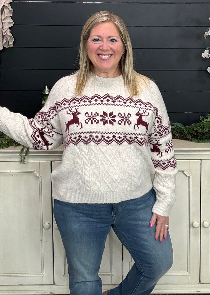 Ivory Reindeer Ridge Sweater