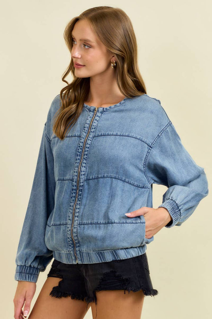 Blue Horizon Bomber Jacket