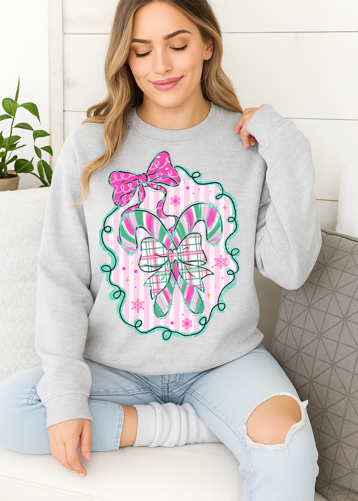 CANDY CANE WATERCOLOR SWEATSHIRT