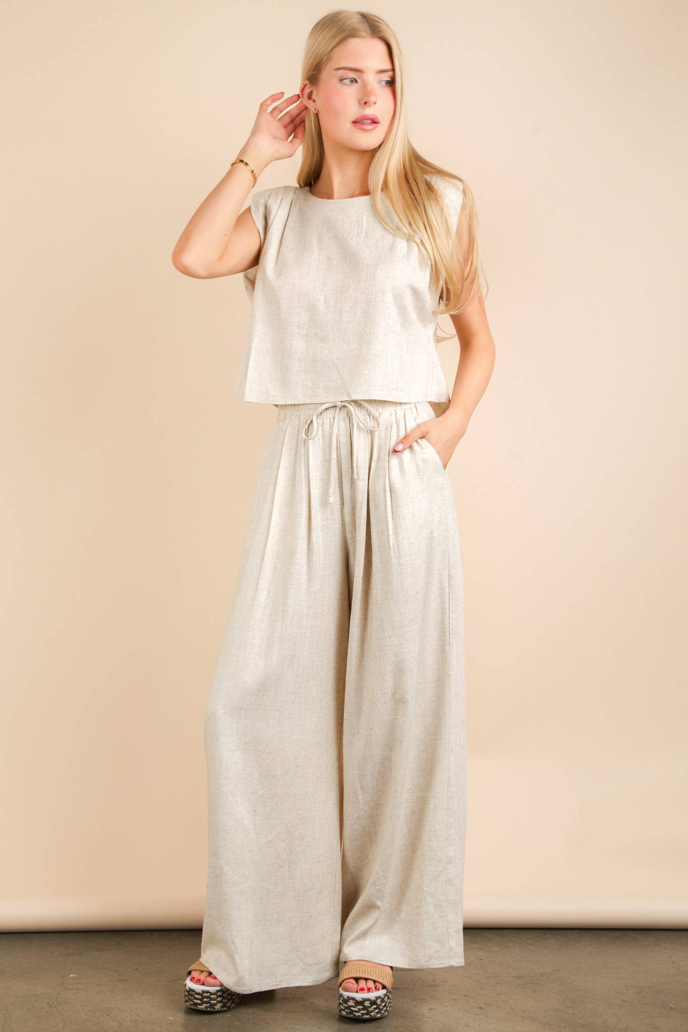 Solid Woven Top: Olive