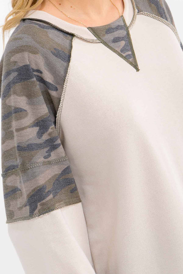 Off-Duty Camo Raglan Top
