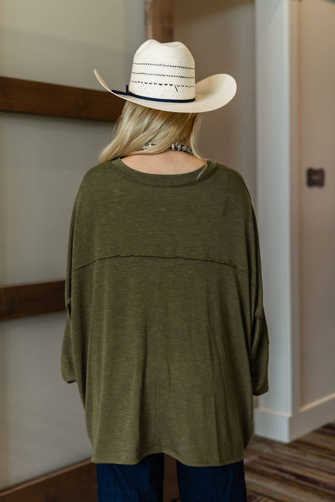 Olive - Soft Relaxed Draped Top