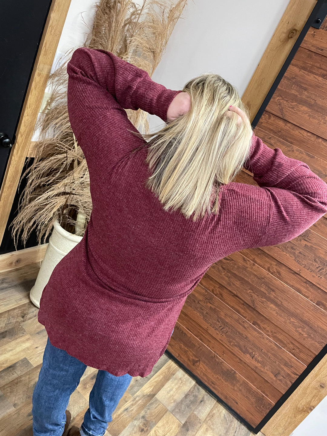 Burgundy Turtle Neck Tunic Top