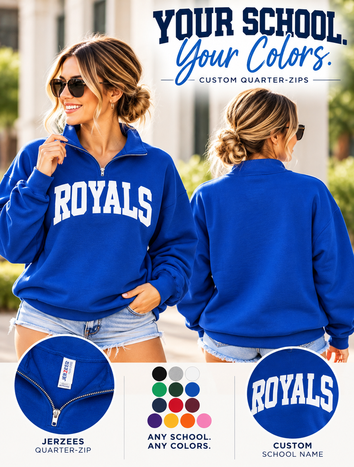 CUSTOM 1/4 ZIP SOLID CHEST PRINT