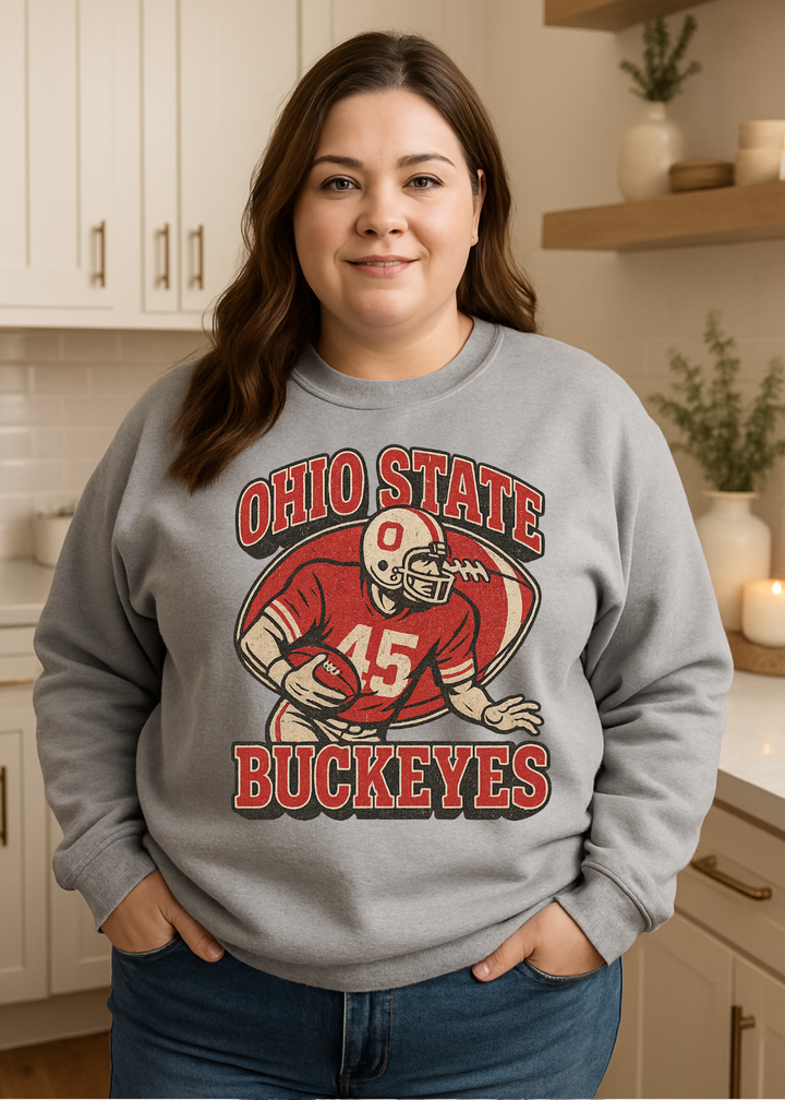 FOOTBALL PLAYER GRAPHIC TEE OR SWEATSHIRT