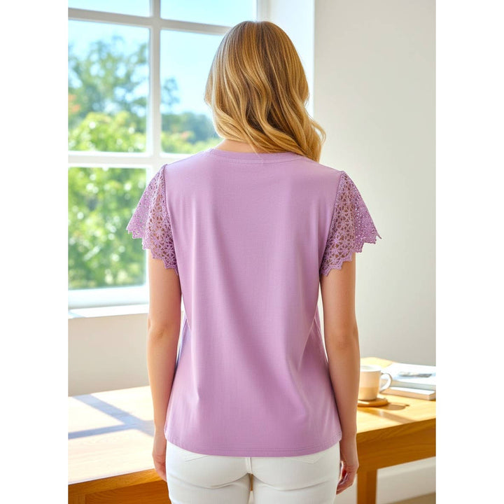 Vintage Berry Scalloped Sleeve Top