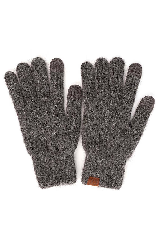 C.C Heather Knit Plain Gloves: Beige