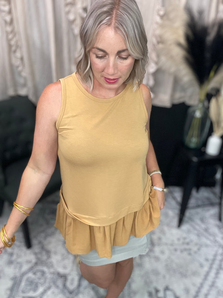 Mustard - Twist Front Burn Out Top