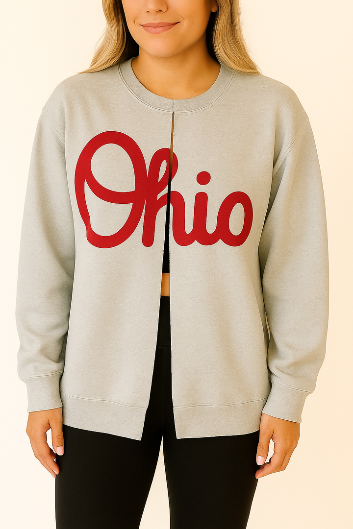 PREORDER ✨OHIO Script Cardi Crew Pullover