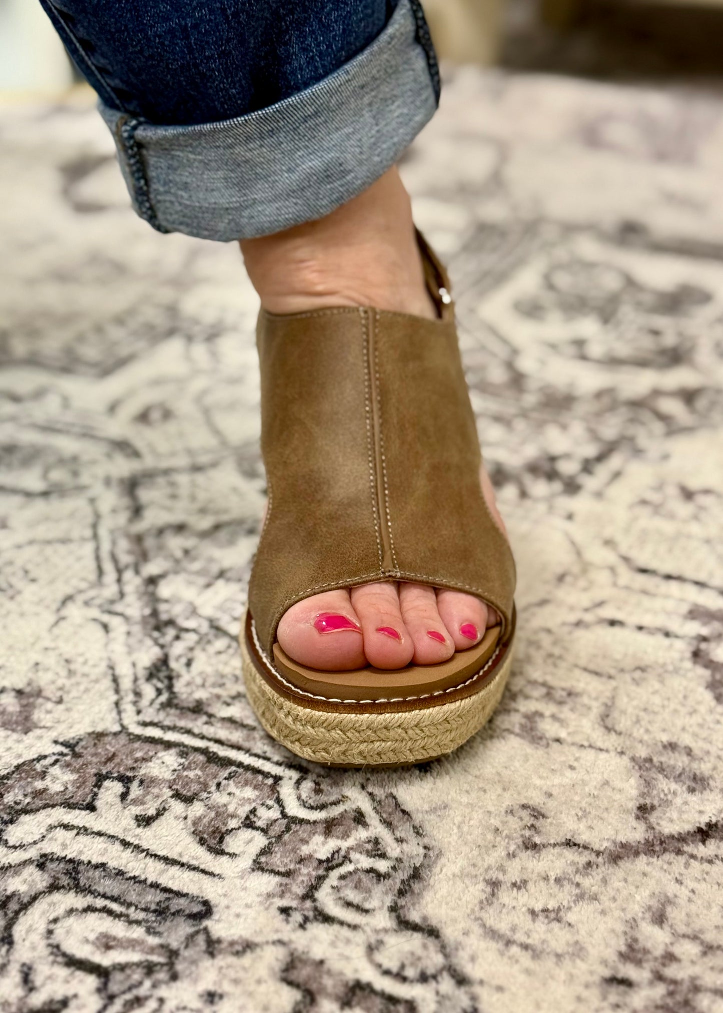 "K Bye" Espadrille Wedge Heel Sandals