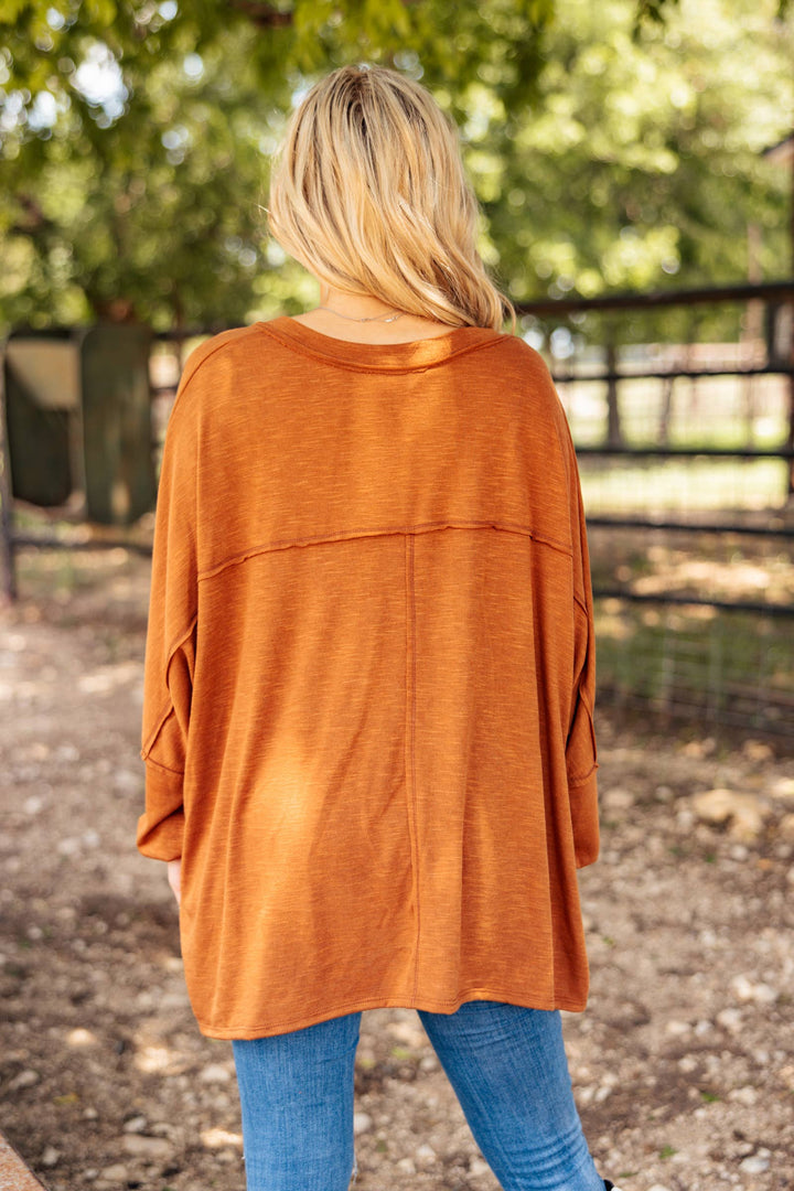 Caramel - Soft Relaxed Draped Top