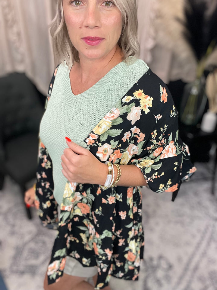 Tiered Floral Kimono